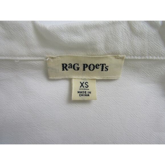 Rag Poets Cream Top Womens sz XS Minimalist Neutral Boho Cottagecore - Picture 3 of 7